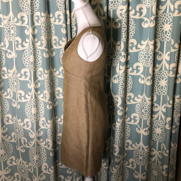 Talbots Gold Linen Metallic Shift Dress - Picture 3 of 8